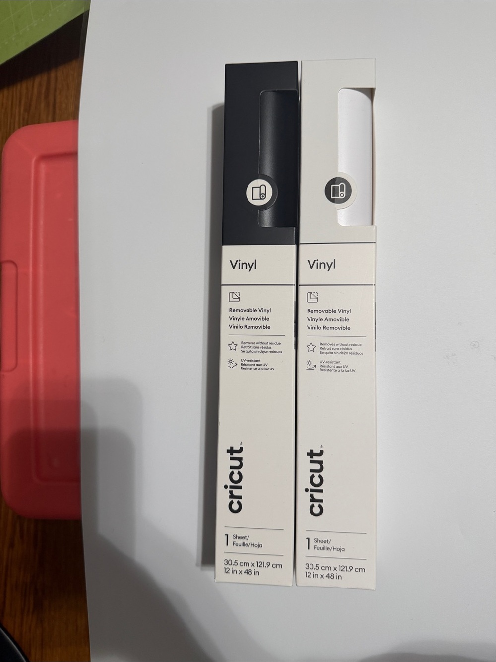 Cricut 12” x 48” Premium Glossy Permanent Vinyl - 2 pack in Black & White